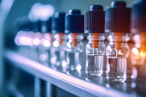 Medical Vials on Production Line